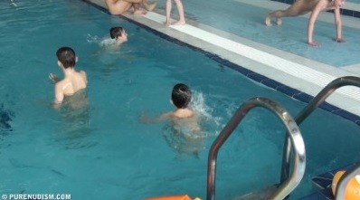 Poolside activities 1 Full HD - Supporters of naturism live in harmony with nature