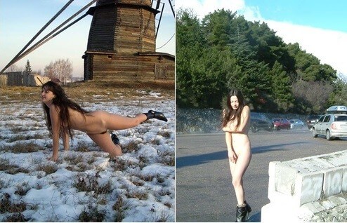 Beautiful Suntan Stretches-Winter Sport pics - Nudists live together in nature and in groups