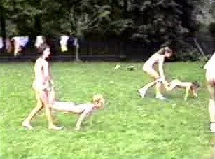 A nudist gathering at the stadium and sports - Simplicity and naturalness are valued in nudism
