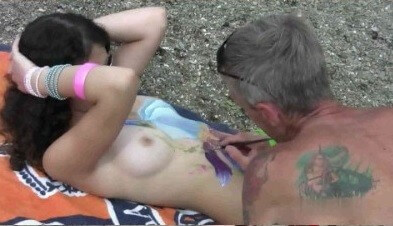 Body Art Nudist Beach 1 Full HD video - Health is strengthened through naturism