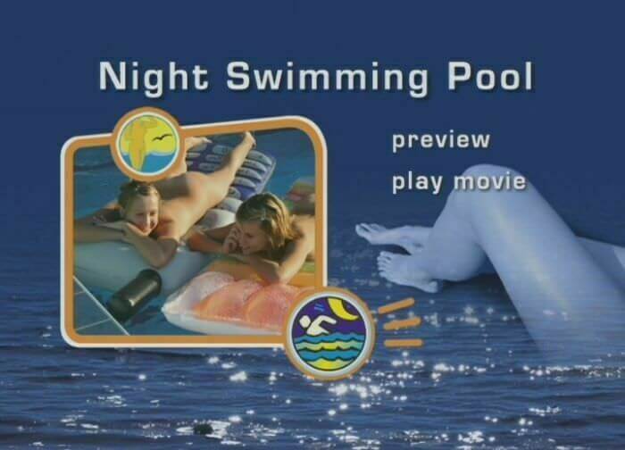 Naturist Freedom: Night swimming pool - In our home, we are all nudists
