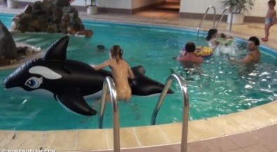 Naturism - Indoor dolphin ride Full HD upd - Freedom as the core principle of naturism